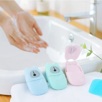 

Disposable Box Soap Travel Disposable Boxed Soap Paper Portable Mini Paper Soap Washing Hand Bath Clean Scented Slice Sheets
