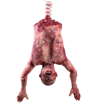 

Halloween Decoration Scary Room Red Broken Hanging Zombie Horror Mummified Corpse Bloody Haunted House Bar Prop