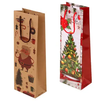 

Red Wine Bottle Cover Bags Paper Storage Christmas Decoration Xmas Gift 517D