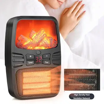 

Mini Instant Thermostat Electric Heater Space Desktop Warmer for Winter Bathroom Adjustable Wind Speed Temperature Control