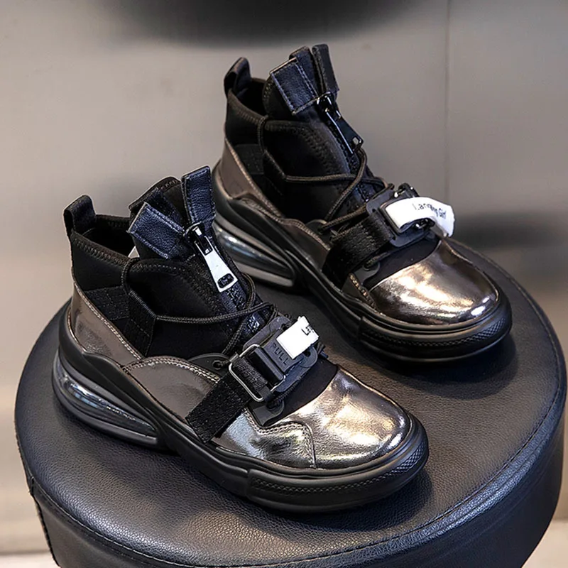 Taoffen/женские панк-кроссовки; пикантные дышащие повседневные туфли на высоком каблуке; Лидер продаж; женские модные повседневные кроссовки с пряжкой; Размеры 35-39