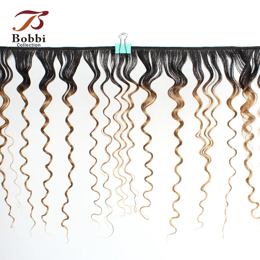 Коллекция Bobbi 1 комплект T 1B 27 Ombre медовый блонд бразильские волнистые волосы 10 24