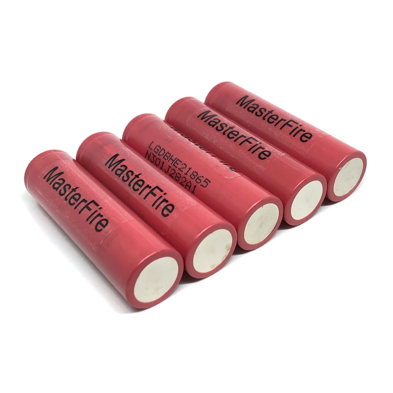 MasterFire 100% Original LG 18650 3.7V ICR18650 HE2 2500mAh Battery High Drain Pulse 35A E-cigs Rechargeable Lithium Batteries