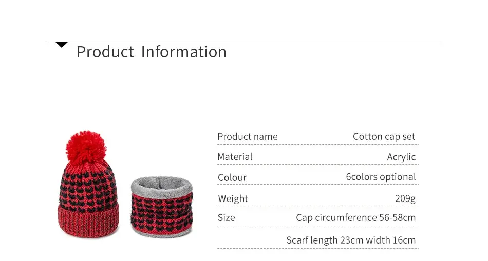IWINTER 2 шт. зимняя женская шапка бини и шарф набор вязаная толстая теплая шапка бини шарфы с помпоном женский плюс бархатный шарф
