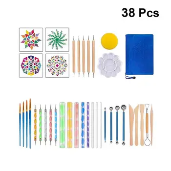 

1 Set/38pcs Mandala Drawing Pen Mandala Tool Kit Mandala Dotting Tools Painting Kits Clay Pottery Craft Tools Embossing Pattern