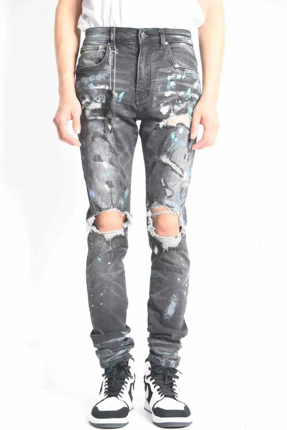 men random paint splatter distressed 