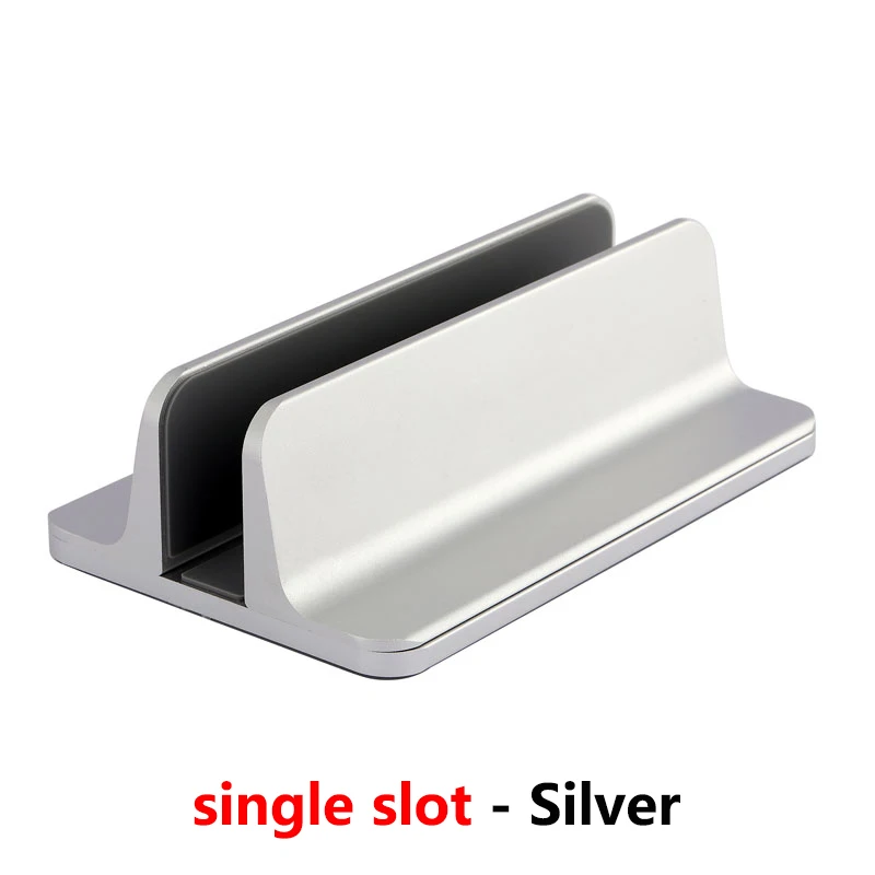 Silver Single Slot Металлический алюминиевый сплав вертикальная подставка-держатель для Mackbook Air Pro Настольный регулируемый ноутбук планшет док-держатель аксессуар - Цвет: Silver Single Slot