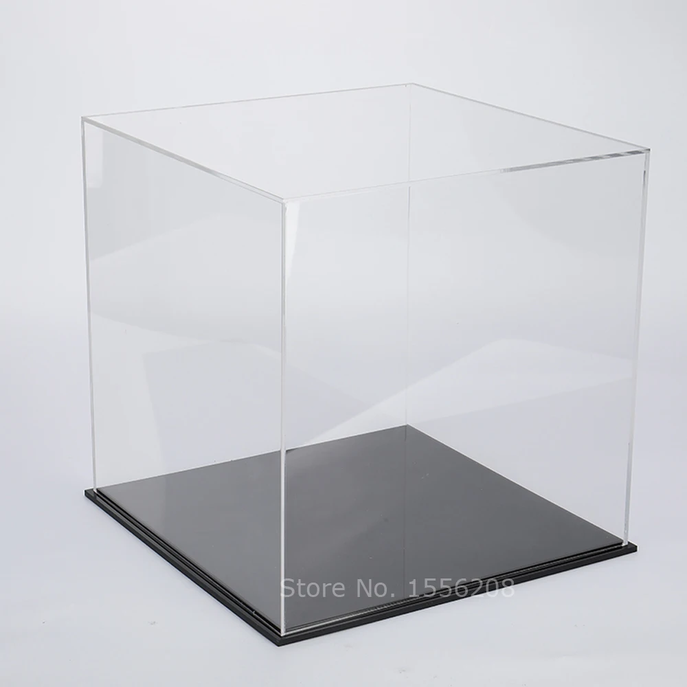 Прозрачная квадратная акриловая витрина 30x30x30 см для экшн-фигурок кукол моделей
