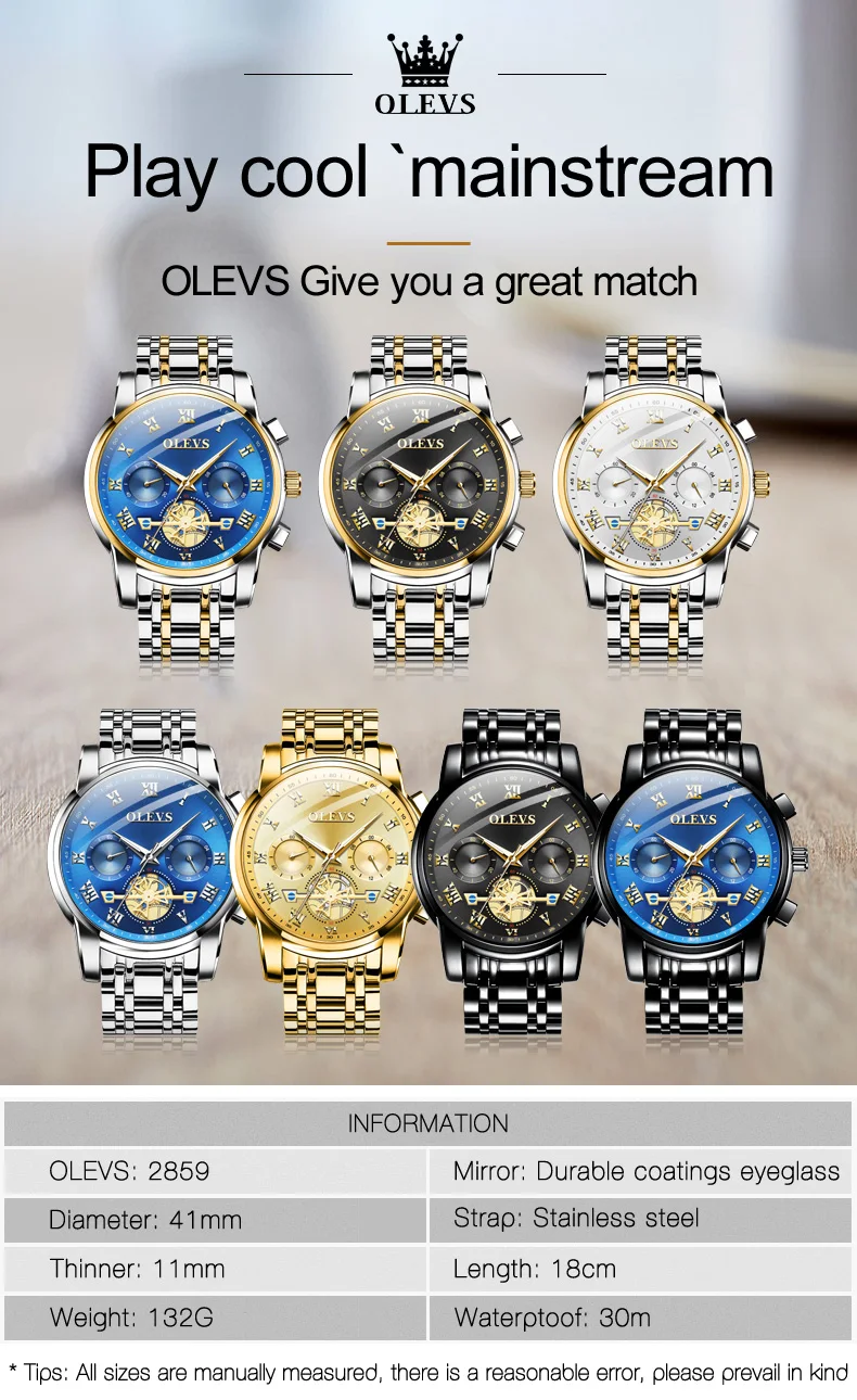 OLEVS 2859 Men Quartz Watch 9