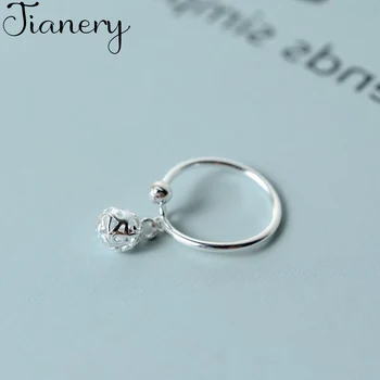 

JIANERY New Brand Fashion 925 Sterling Silver Ball Pendant Rings For Women Engagement Ring Bijoux Jewelry