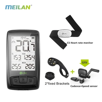 

Meilan M4 Bicycle Speedometer Heart Rate Monitor Cadence Speed Sensor Waterproof Stopwatch Bluetooth BLE4.0 And ANT+ Connectio