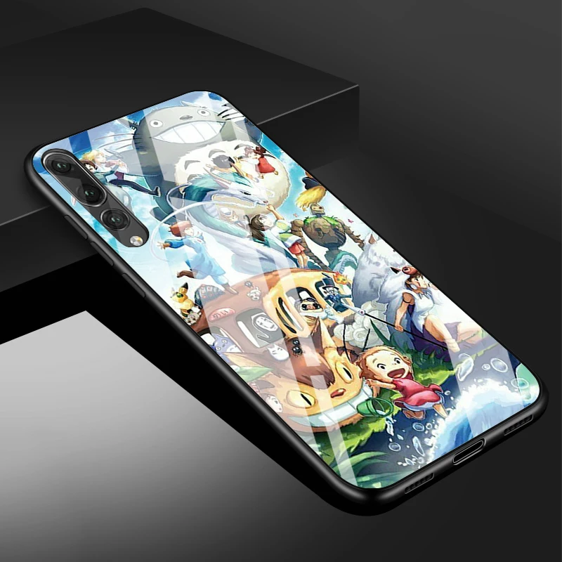 huawei phone cover Tempered Glass Phone Case On For Huawei Honor 10 8X Cartoon Studio Ghibli Spirited Away Totoro Cases For Huawei P20 P30 Lite cute huawei phone cases