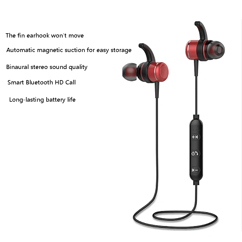 T1 Bluetooth Headset Hanging Ear In Ear Sports Anti Sweat netic Suction Stereo Wireless Bluetooth Headset