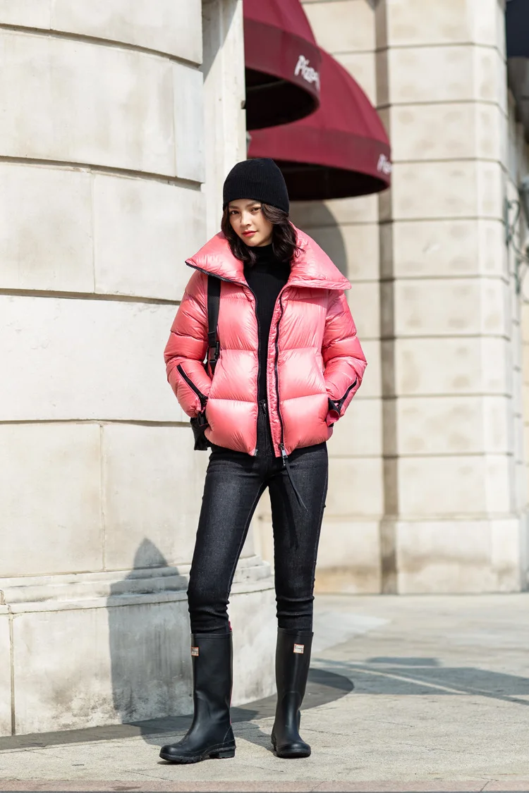 Женская куртка-пуховик из белого утиного пуха Moncle, пуховая куртка, зимняя одежда, розовые пальто ins, куртка-бомбер, теплая Женская парка-пуховик