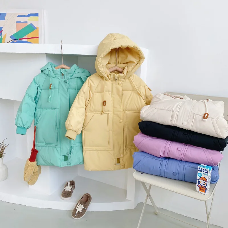 

Children's Down Jacket Mid-length Boys And Girls Down Jacket Children's Autumn And Winter Warm Jacket