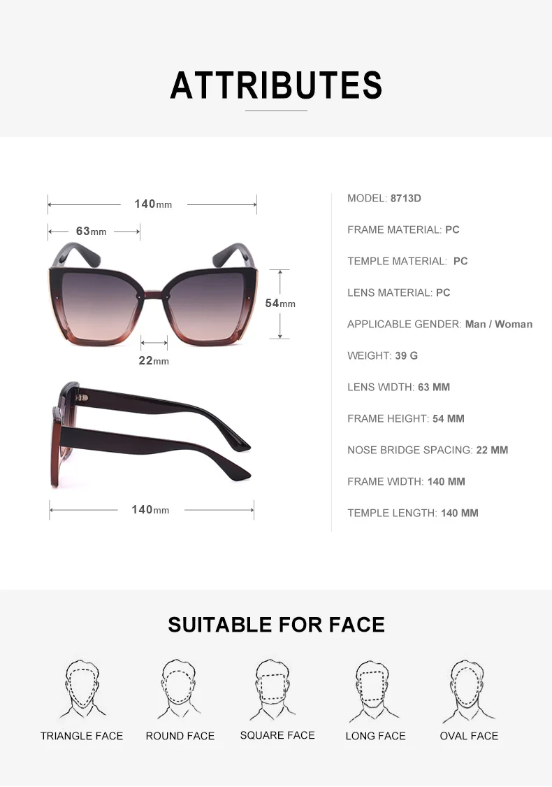 designer sunglasses Oversized Cat Eye Sunglasses Women 2022 Luxury Brand Fashion Large Frame Square Sun Glasses for Men Retro Trendy Cateye Eyewear reader sunglasses