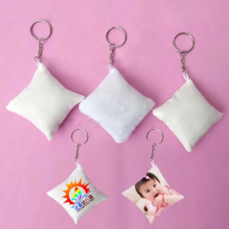 sublimation blank key ring Peach skin cloth Suede Fabric key chains heat transfer printing DIY blank consumables 15pieces/lot