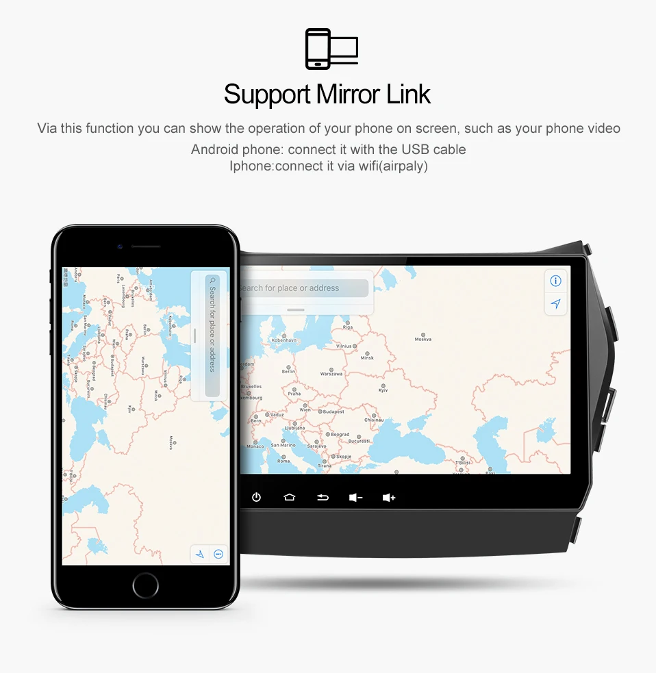 Clearance Uniway AIX459071 IPS android 9.0  car dvd for Hyundai IX45 Santa fe 2013  2014 car radio stereo navigation car dvd player gps 14