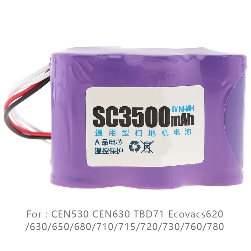 6V 3500 мА/ч Перезаряжаемые металл гидридных или никель Батарея для Cen530 Cen630 Tbd71 Ecovacs