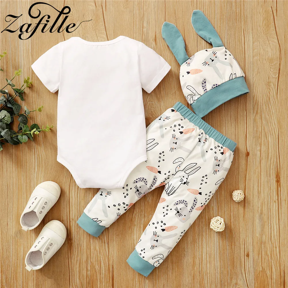 Zafille My First Easter Outfit Baby Boy Clothes Set Cartoon Rabbit
