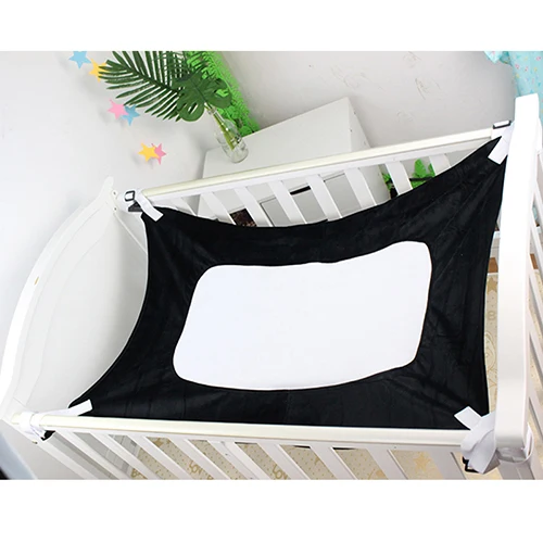 Детская кроватка, гамак, детская спальная кровать, безопасная Съемная переносная детская кроватка для путешествий, качели, эластичная кроватка, гамак, Регулируемая сетка - Цвет: black 96x58cm