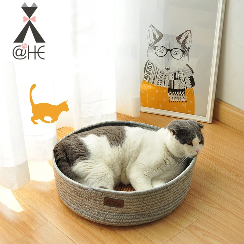 HE Pet съемный моющийся антипригарный кошачий наполнитель круглая домашняя кровать котенок четыре сезона спальный матрас