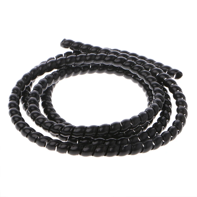 2m 10mm PP Spiral Wrapping Bands Cable Tidy Wrap Wire Management Organizer Tube D5BD