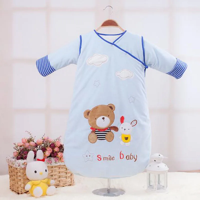 

Winter Sleeping Bag Baby Thick Cotton Warm Swaddle Sleeping Bag Long Sleeve Winter Bag for Baby