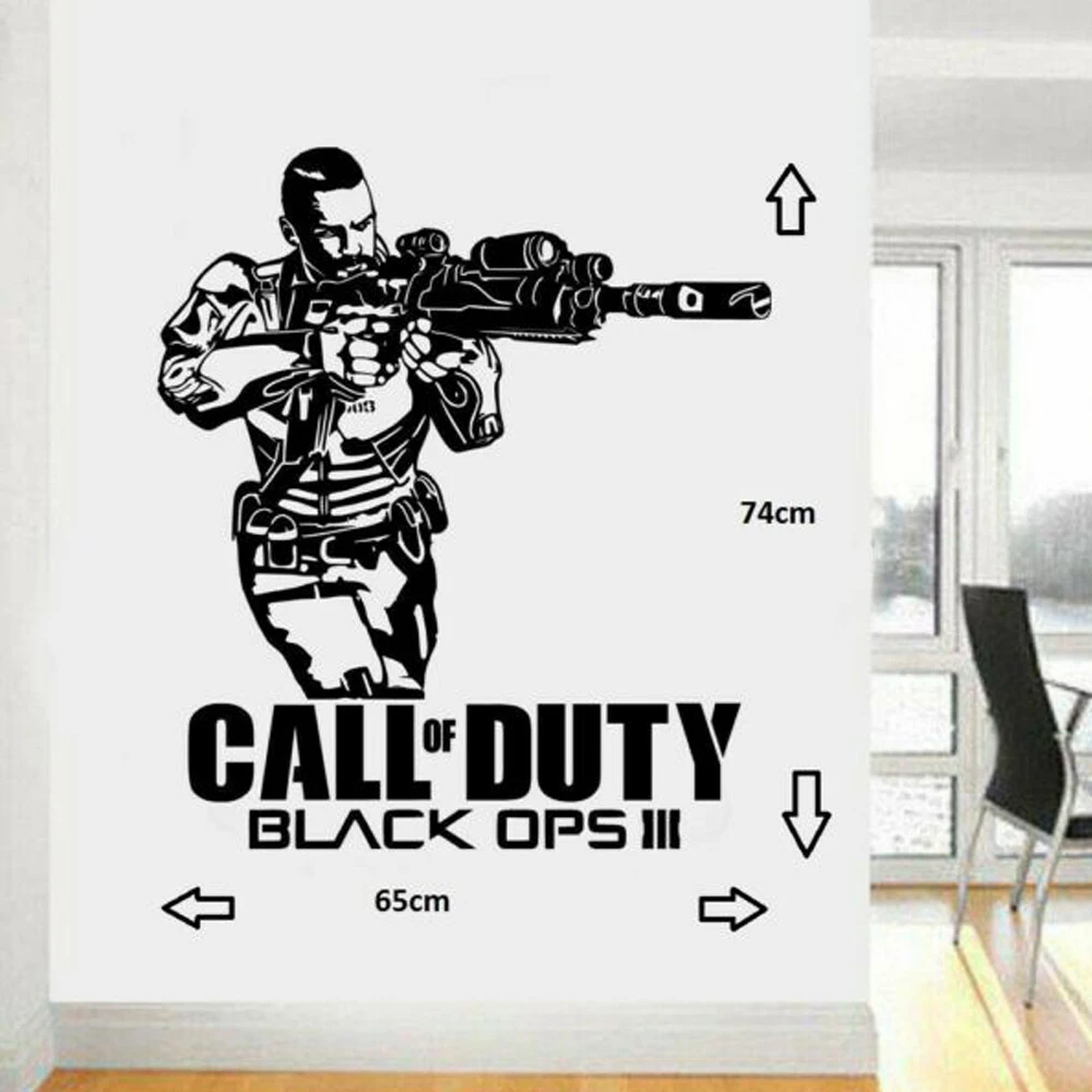 Call Of Duty Black Ops 3 Style Ps4 Xbox Teen Room Vinile Wall Art Decal Sticker Soldato Decorazione Della Casa