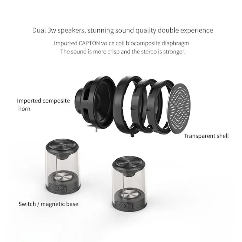 Перезаряжаемый портативный Tws Bluetooth динамик водонепроницаемый беспроводной Стерео магнитный всасывающий мини открытый динамик s для телефона