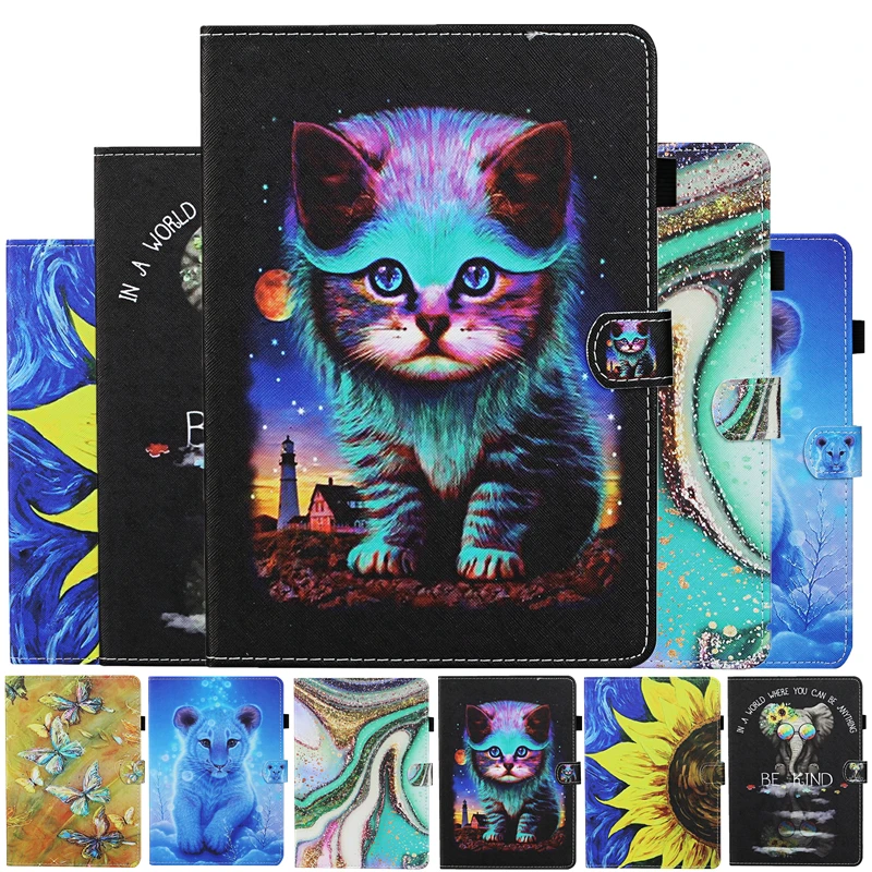 Чехол для Apple Ipad Air 1 чехол 5 A1474 A1475 A1476 кожаный с мультяшным котом IPad 5th IPad5 планшета 9