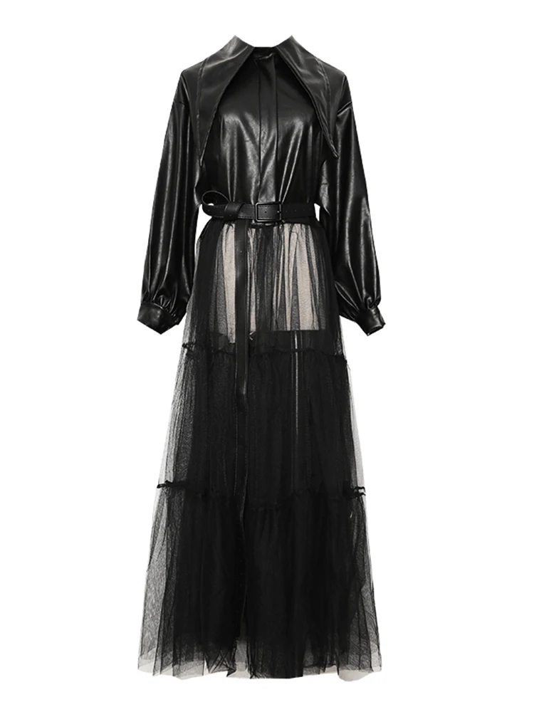black XJ3218 XITAO P U, винтажный Тренч, модный, новинка, весенний, длинный рукав, с одной грудью, маленький, свежий, Повседневный, миноритарный, свободный, пальто XJ3218 - Цвет: black XJ3218