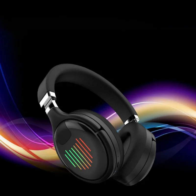 Беспроводные Bluetooth светящиеся наушники, гарнитура, складные наушники для телефона, компьютера, универсальные разноцветные Модные Наушники унисекс