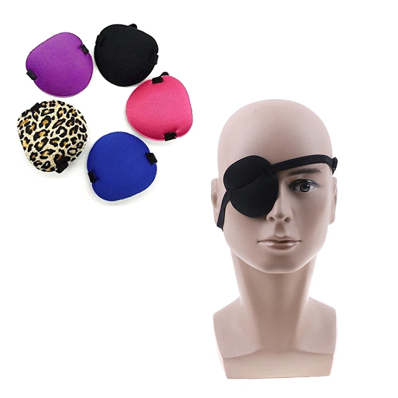 Adult Child Single Eye Cover Eyeshade Sleeping Eye Mask One-eyed Cover Portable Soft Eye Patch Amblyopia Traning Goggles Random