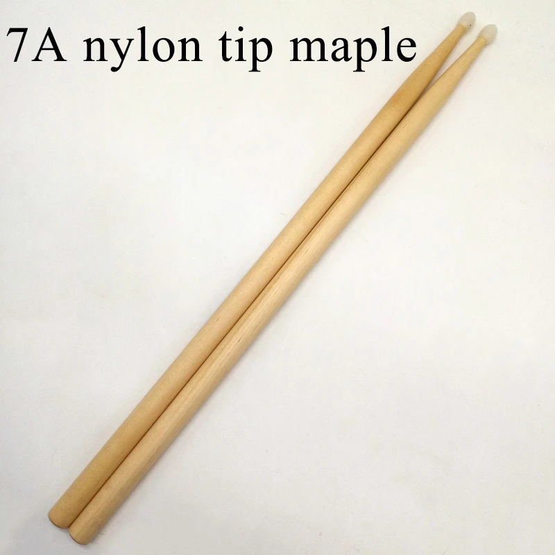 7A maple nylon tip 2B 5B 5A 7A дубовая барабанная палка/5B 7A Кленовая деревянная барабанная палка/1 пара/5 пар/6 пар/12 пар с нейлоновым наконечником - Цвет: 7A maple nylon tip