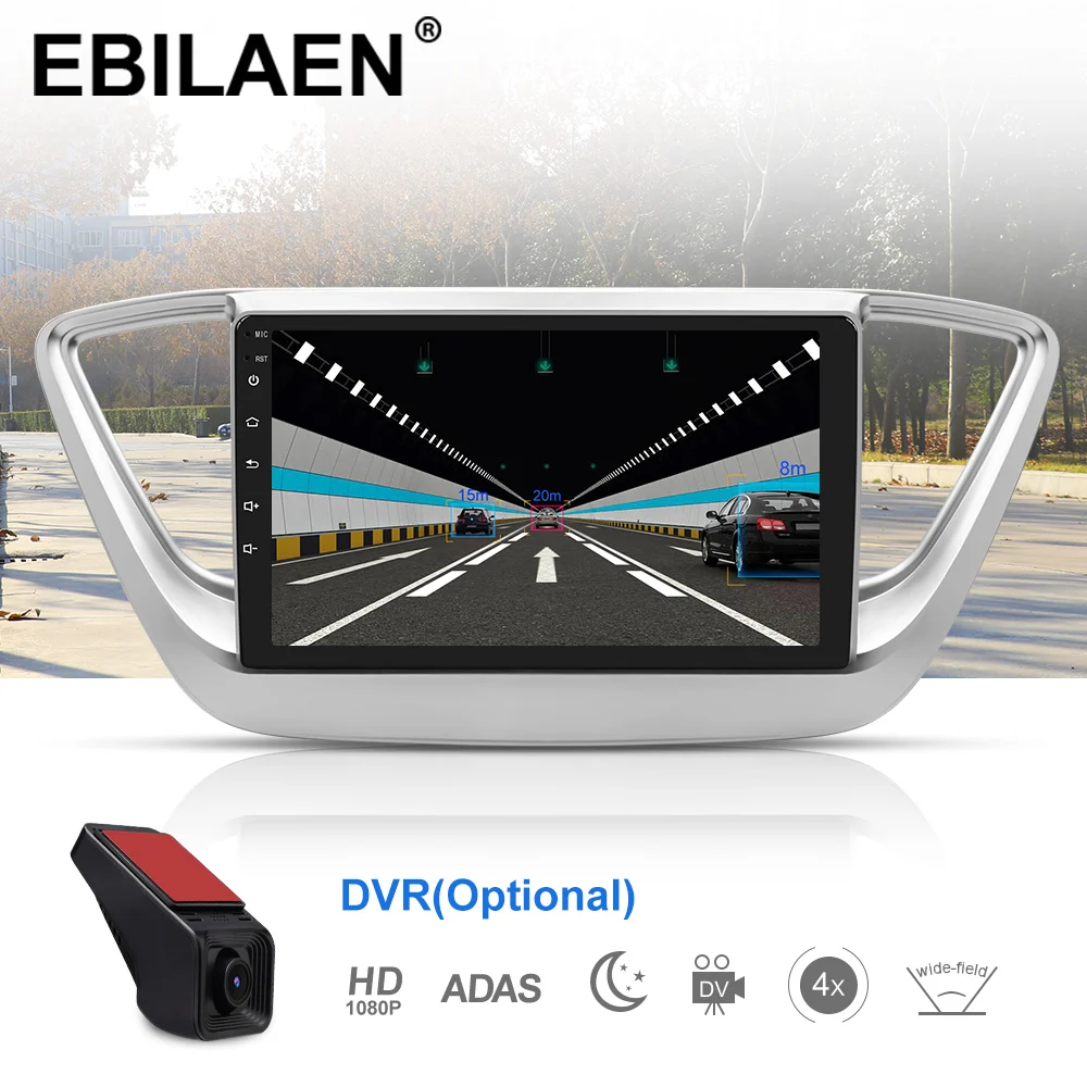 Perfect EBILAEN Car Radio Multimedia Player For Hyundai  Solaris Verna 2017 2018 2Din Android 9.0 Autoradio GPS Navigation Tape Recorder 4