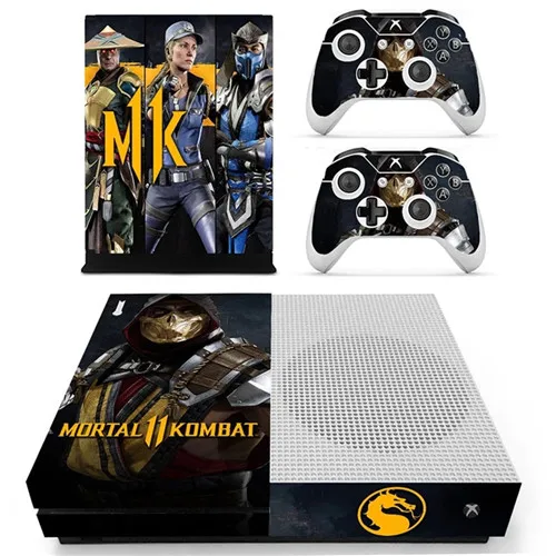 Mmoral Kombat 11 наклейка на кожу для Microsoft Xbox One S консоль и 2 контроллера для Xbox One тонкая виниловая наклейка на кожу - Цвет: Ys-xboxoneS-2120