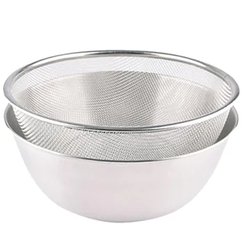 

1Pc Drain Basket Practical Stainless Steel Convenient Salad Bowl Drain Basket for Home Kitchen