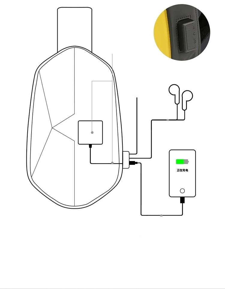 Мужская нагрудная сумка PU многофункциональная USB зарядка ремень сумка для улицы модная сумка через плечо