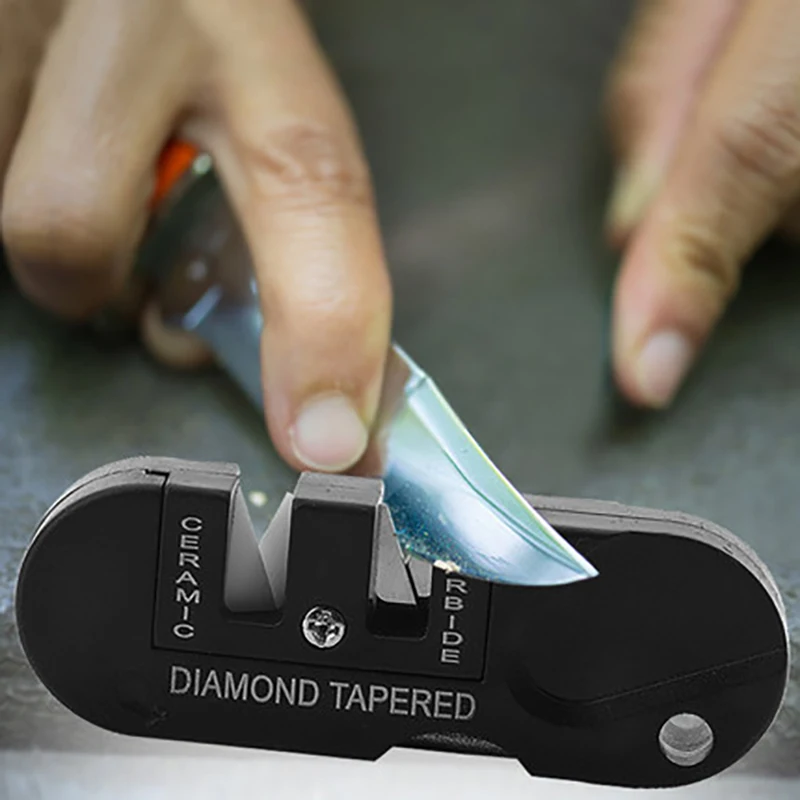 

Knife Sharpener Camping Equipment 3 Stages Professional Kitchen Sharpening Stone Grinder Knives Whetstone Pocket Knife Sharpener