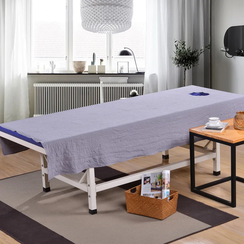 Yaapeet, 80 см* 190 см, простыни для салонов, спа-массаж, лечение, полиэфирное листовое покрытие для стола с отверстием для массажа, косметическая кровать - Цвет: grey