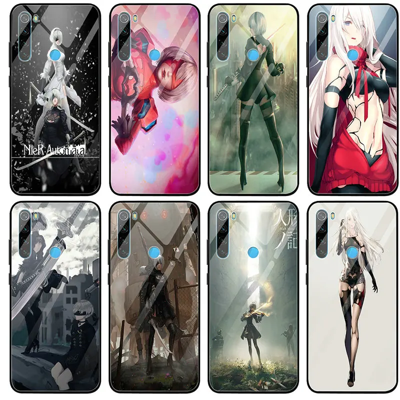 Чехол из закаленного стекла с мультяшным рисунком Yorha NO.2 тип B 2B NieR Automata для Xiaomi Redmi
