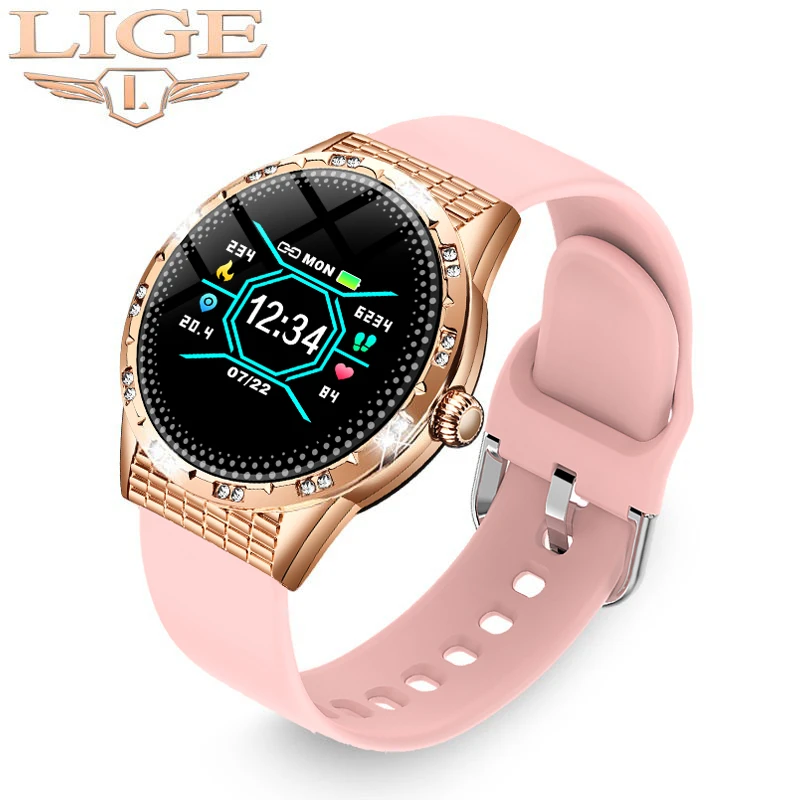 

LIGE Smart Watch Women Woman smartwatch Waterproof Sport Fitness Tracker for Android iOS Fashion diamond Reloj inteligente mujer