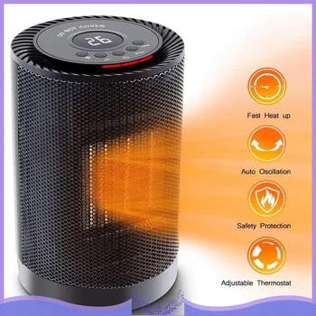 

Radiator Cylindrical Ceramic Heater Heating Fan Naturally Heating With LED Display&Thermostat Temperature Preset Overheating