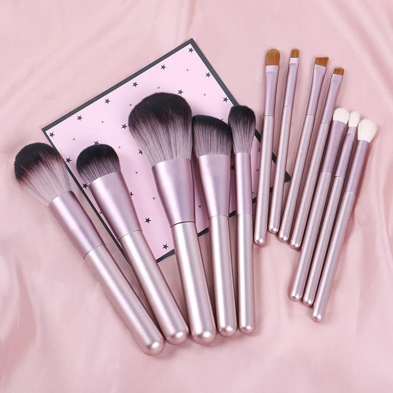 12Pcs Purple Makeup brushes set Professional Natural hair Foundation Powder Contour Eyeshadow make up |