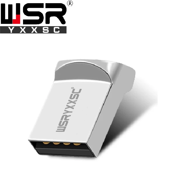 silver Супер мини металлический usb 2,0 флеш-накопитель 32 ГБ высокоскоростной водонепроницаемый 64 Гб usb память 4 ГБ реальная емкость 8 ГБ флеш-карта памяти 16 Гб подарок - Цвет: silver