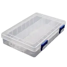 60%HOT Portable Detachable Multi-Grid PP Plastic Transparent Fishing Tackle Storage Box
