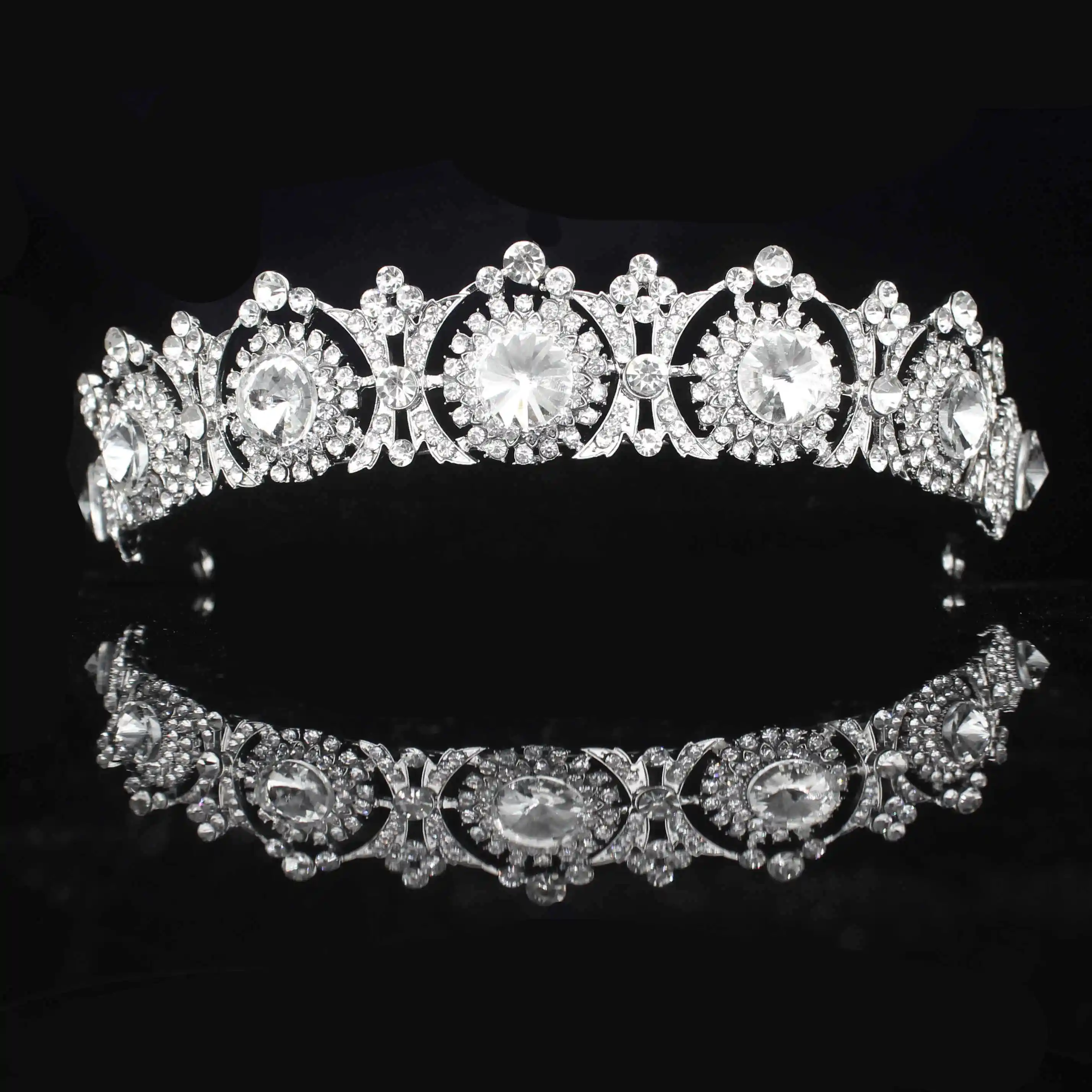 Crystal Queen Tiara Crown Wedding Bridal Diadem For Women Head Jewelry Accessories Lady Hair Ornaments Bride Pageant Headpiece 