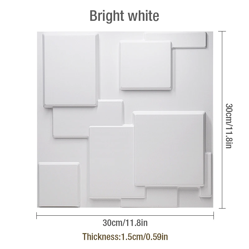 Bright white 4 шт. 30 см 3D обои мозаика плитка наклейка кухня щиток ванная комната наклейки для настенной плитки Декор водонепроницаемый пилинг и палка ПВХ плитки - Цвет: Bright white