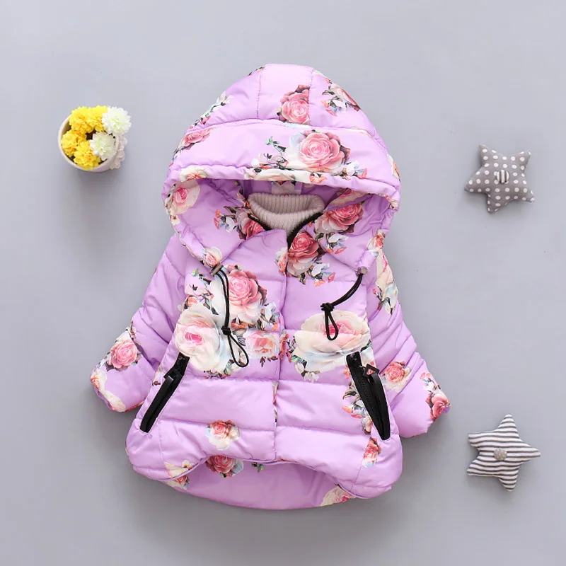 Baby Girls Jacket 2020 Autumn Winter For Warm Hooded Outerwear Clothes Children 1 2 3 4 Year | Детская одежда и обувь
